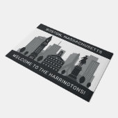 Aangepaste naam Boston Massachusetts Deurmat (Schuin)