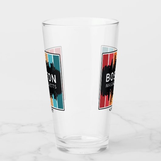 Aangepaste naam Boston Massachusetts Glas (Links)