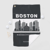 Aangepaste naam Boston Massachusetts Golfhanddoek (Insitu)