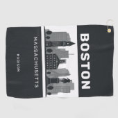 Aangepaste naam Boston Massachusetts Golfhanddoek (Horizontaal)