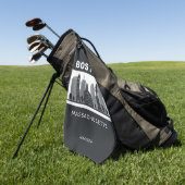 Aangepaste naam Boston Massachusetts Golfhanddoek (Groen)