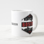Aangepaste naam Boston Massachusetts Grote Koffiekop (Voorkant rechts)