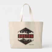Aangepaste naam Boston Massachusetts Grote Tote Bag (Achterkant)