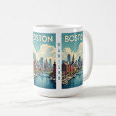 Aangepaste naam Boston Massachusetts Koffiemok (Voorkant rechts)