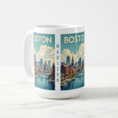 Aangepaste naam Boston Massachusetts Koffiemok (Voorkant links)