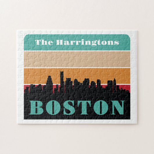 Aangepaste naam Boston Massachusetts Legpuzzel (Horizontaal)