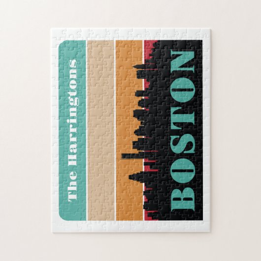Aangepaste naam Boston Massachusetts Legpuzzel (Verticaal)