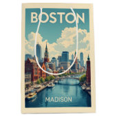 Aangepaste naam Boston Massachusetts Medium Cadeauzakje (Voorkant)