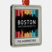 Aangepaste naam Boston Massachusetts Metalen Ornament (Rechts)