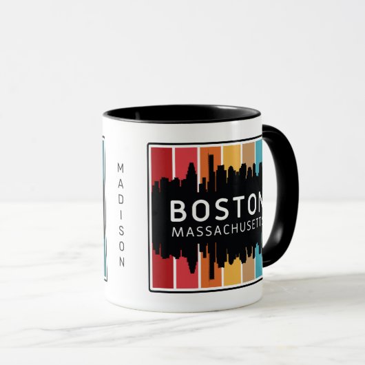 Aangepaste naam Boston Massachusetts Mok (Voorkant rechts)