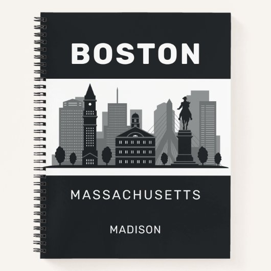 Aangepaste naam Boston Massachusetts Notitieboek (Voorkant)