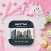 Aangepaste naam Boston Massachusetts Papieren Bordje (Feest)