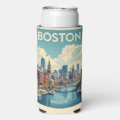 Aangepaste naam Boston Massachusetts Seltzer Blikjeskoeler (Seltzer Achterkant)