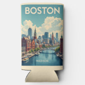 Aangepaste naam Boston Massachusetts Seltzer Blikjeskoeler (Achterkant)