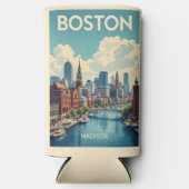 Aangepaste naam Boston Massachusetts Seltzer Blikjeskoeler (Voorkant)