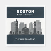 Aangepaste naam Boston Massachusetts Servet (Voorkant)