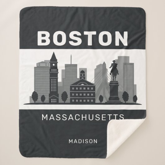 Aangepaste naam Boston Massachusetts Sherpa Deken (Voorkant)