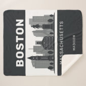 Aangepaste naam Boston Massachusetts Sherpa Deken (Voorkant (horizontaal))