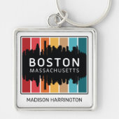 Aangepaste naam Boston Massachusetts Sleutelhanger (Voorkant)