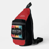 Aangepaste naam Boston Massachusetts Sling Bag (Rechterhoek)