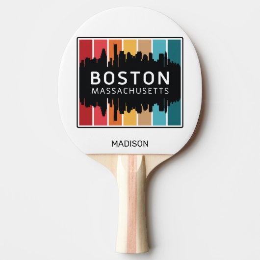 Aangepaste naam Boston Massachusetts Tafeltennisbatje (Voorkant)