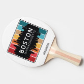 Aangepaste naam Boston Massachusetts Tafeltennisbatje (Zijkant)