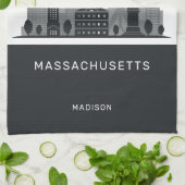 Aangepaste naam Boston Massachusetts Theedoek (Gevouwen)