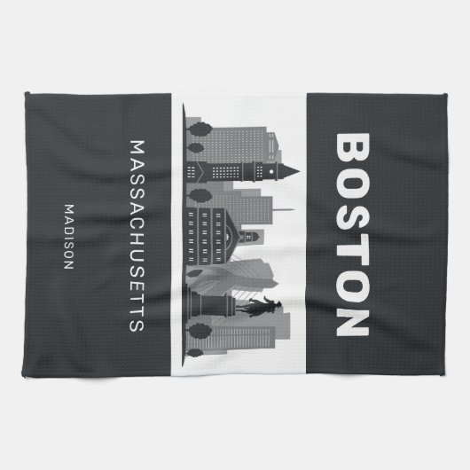 Aangepaste naam Boston Massachusetts Theedoek (Horizontaal)