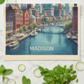 Aangepaste naam Boston Massachusetts Theedoek (Gevouwen)