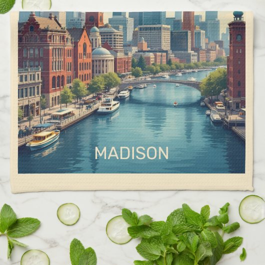 Aangepaste naam Boston Massachusetts Theedoek (Gevouwen)