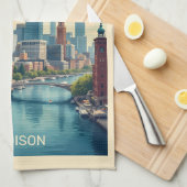 Aangepaste naam Boston Massachusetts Theedoek (Quarter Fold)