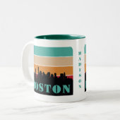 Aangepaste naam Boston Massachusetts Tweekleurige Koffiemok (Voorkant links)