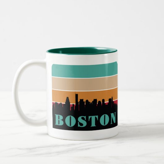 Aangepaste naam Boston Massachusetts Tweekleurige Koffiemok (Links)