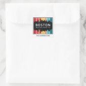 Aangepaste naam Boston Massachusetts Vierkante Sticker (Tas)
