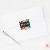 Aangepaste naam Boston Massachusetts Vierkante Sticker (Envelop)