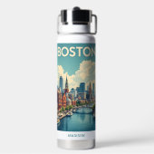 Aangepaste naam Boston Massachusetts Waterfles (Achterkant)