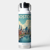 Aangepaste naam Boston Massachusetts Waterfles (Voorkant)