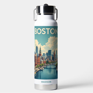 Aangepaste naam Boston Massachusetts Waterfles