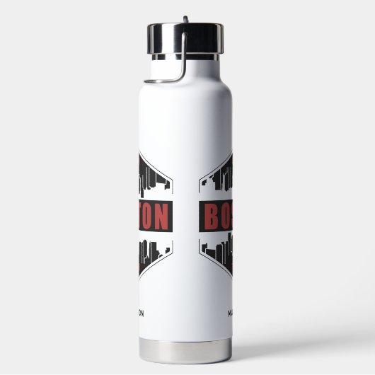 Aangepaste naam Boston Massachusetts Waterfles (Rechts)