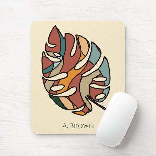Aangepaste naam Botanisch blad Serene Savanne Muismat (Met muis)