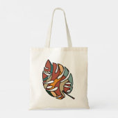 Aangepaste naam Botanisch blad Serene Savanne Tote Bag (Achterkant)