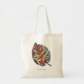 Aangepaste naam Botanisch blad Serene Savanne Tote Bag (Voorkant)
