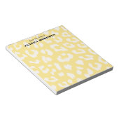 Aangepaste Naam Boter Geel Leopard Print Notitieblok (Schuin)