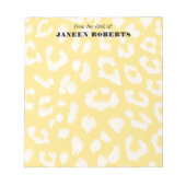 Aangepaste Naam Boter Geel Leopard Print Notitieblok (Voorkant)