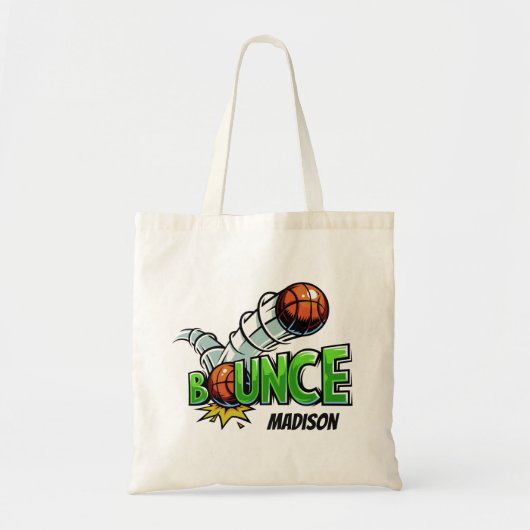 Aangepaste naam BOUNCE Basketball canvas tassen (Voorkant)