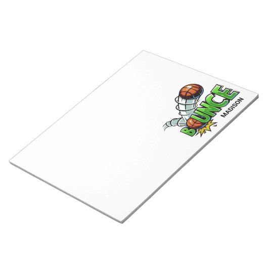 Aangepaste naam "Bounce" Basketball-notebooks Notitieblok (Schuin)