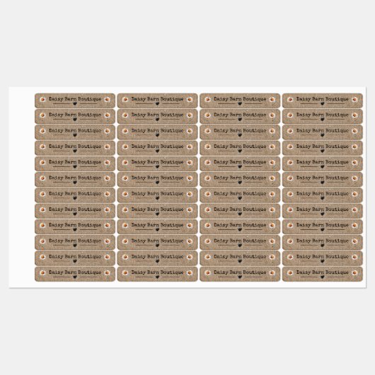 Aangepaste naam Boutique Kleding Labels Daisy Kraf (Vel)