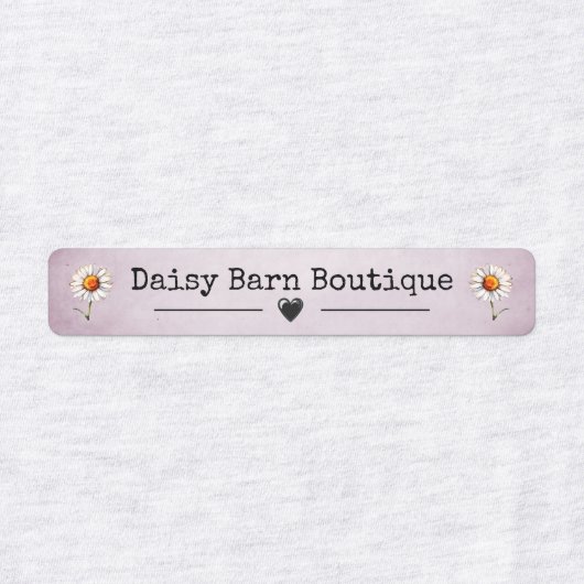 Aangepaste naam Boutique Kleding Labels Daisy Pink (Design 1)