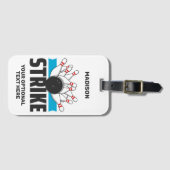 Aangepaste naam Bowling Strike Bagagelabel (Voorkant (horizontaal))