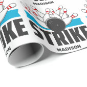 Aangepaste naam Bowling Strike Cadeaupapier (Rol Hoek)